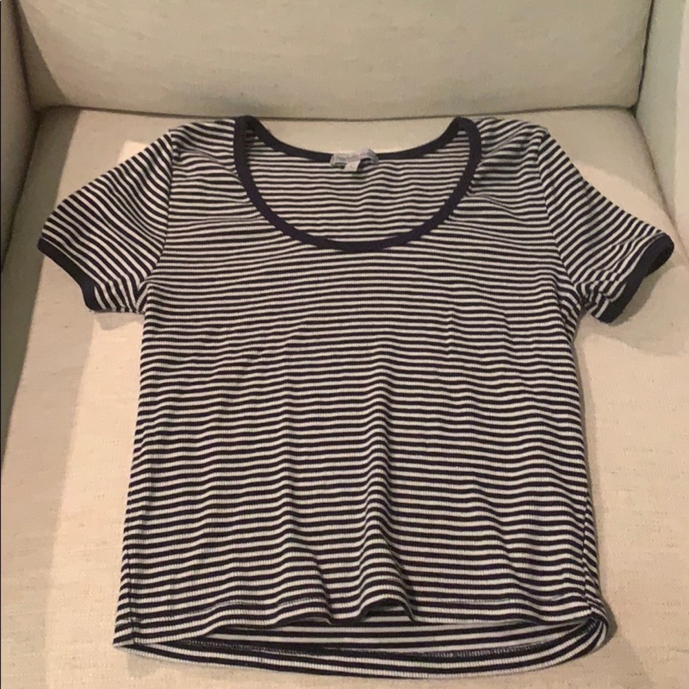 Blue Stripped Crop Top